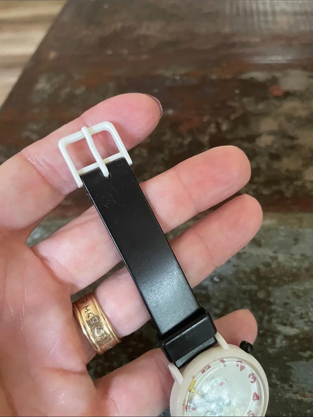 Armitron Black Strap White Case Tweety & Sylvester Dial Watch